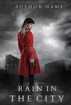 Rain in the city - premade book cover