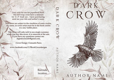 Dark crow - premade  book cover