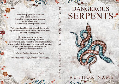 Dangerous serpents - premade book cover