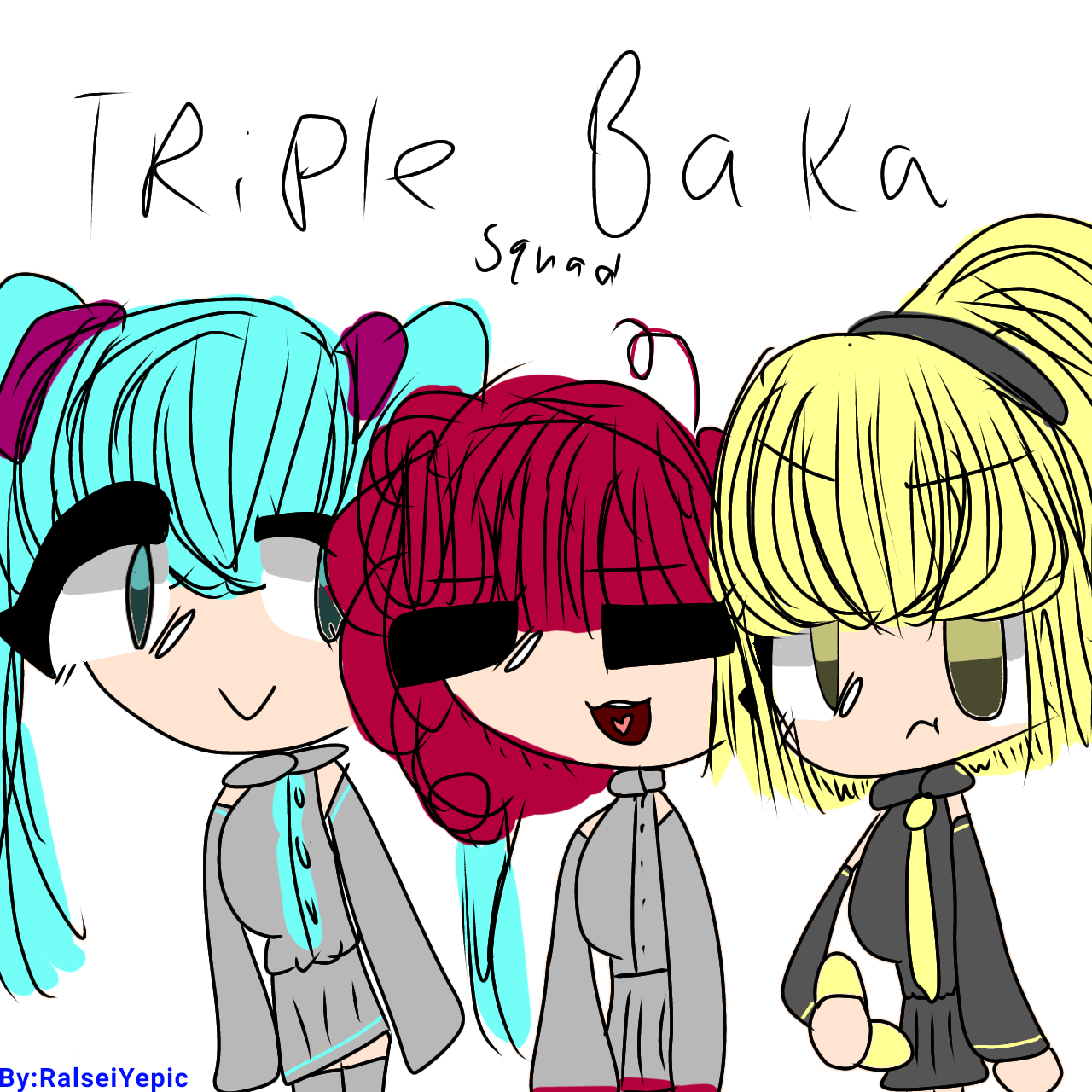 Baka Coloring Triple Baka Squad by RalseiYepic on DeviantArt