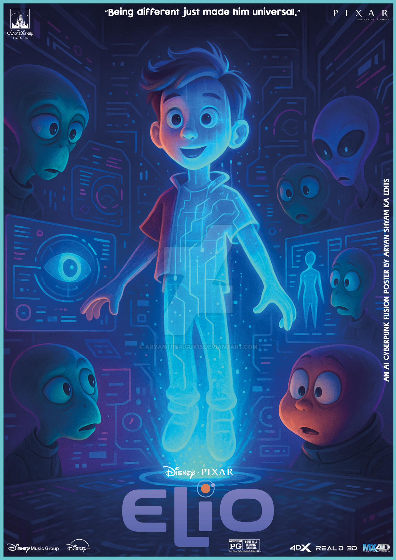 Elio Computer Disney Pixar ELIO - Cyberpunk Fusion Poster by AryanTheAIGuy15 on ...