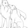 . Wolf couple Lineart .