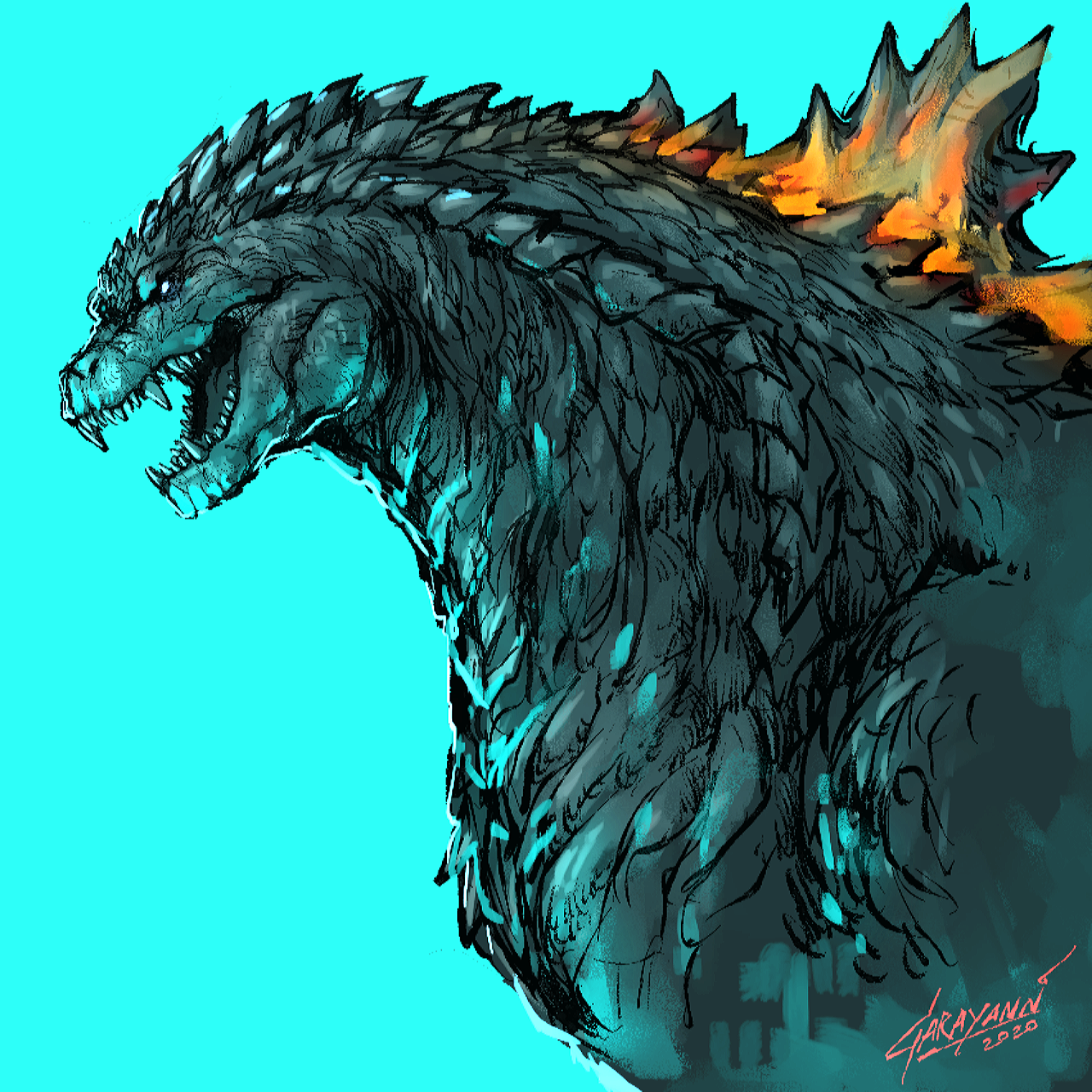 Godzilla 4 Color Custom Cyan Godzilla 4 by NateNeoKnight on DeviantArt