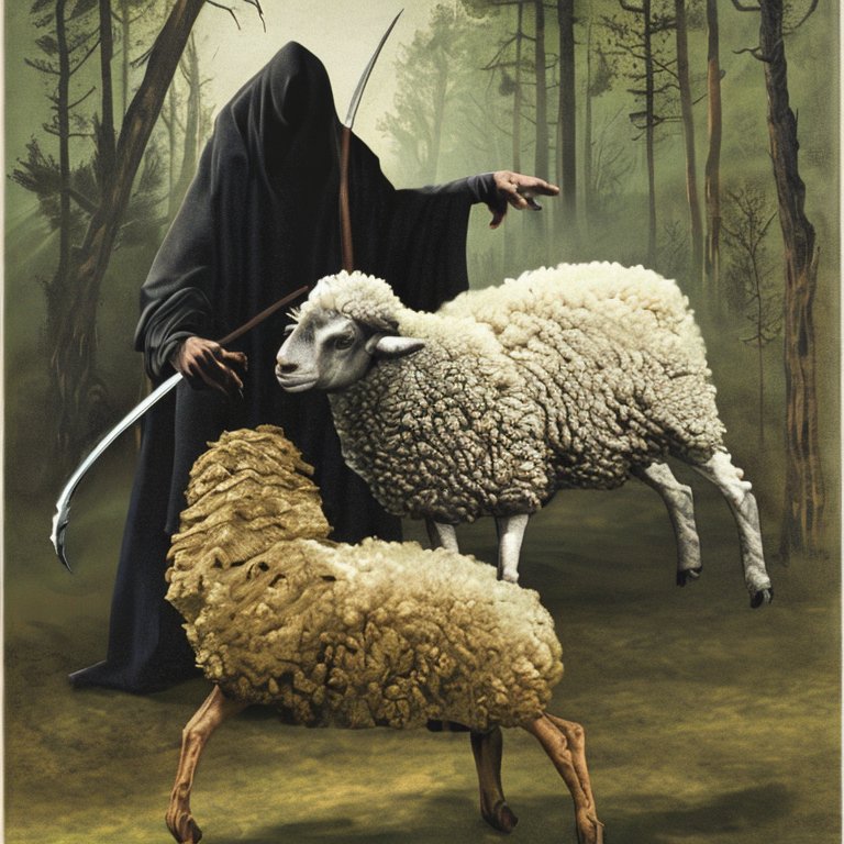 Sheep The Ripper Grim Reaper collecting sheep by DragonKingoftheWest on DeviantArt