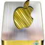 3D Gold and Silver Apple Drive Icon by J Farhat