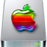 3D Classic Apple On Silver Drive Icon JF