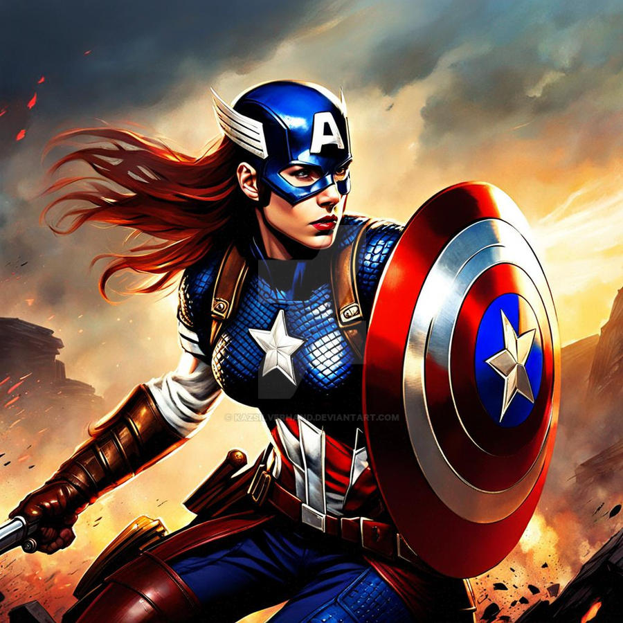 Captean Female Captain America - 02 by KazSilverhand on DeviantArt