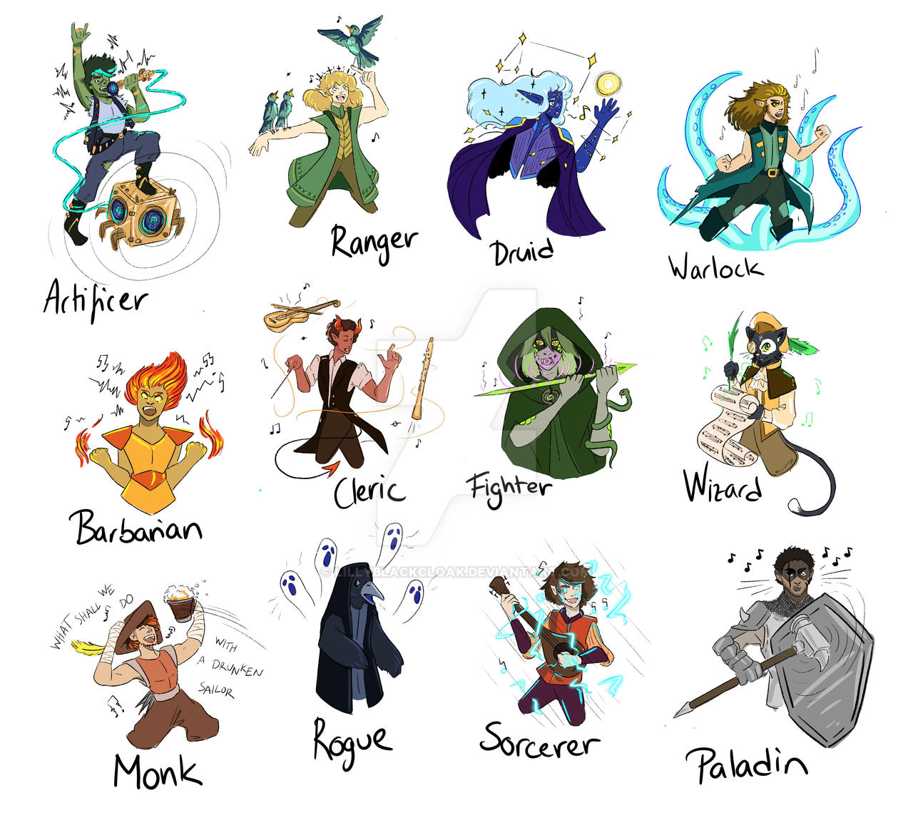 Singing Dnd Character Concept Sketches by LillyBlackcloak on DeviantArt