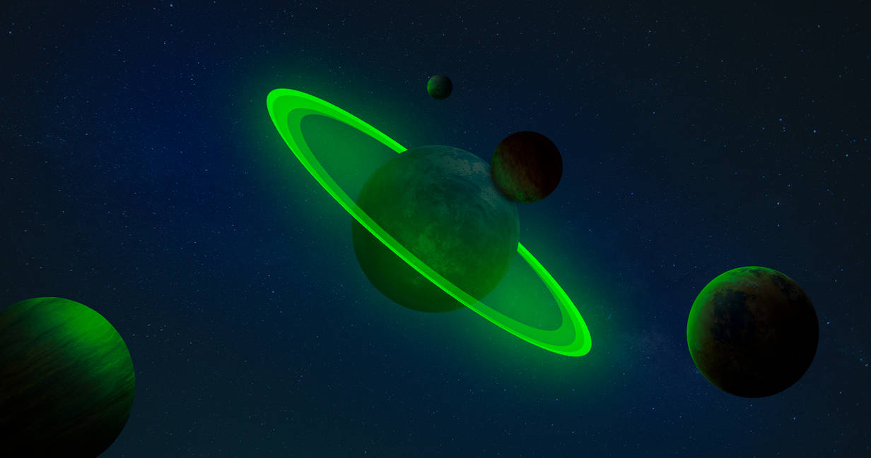 Черно зеленый космос