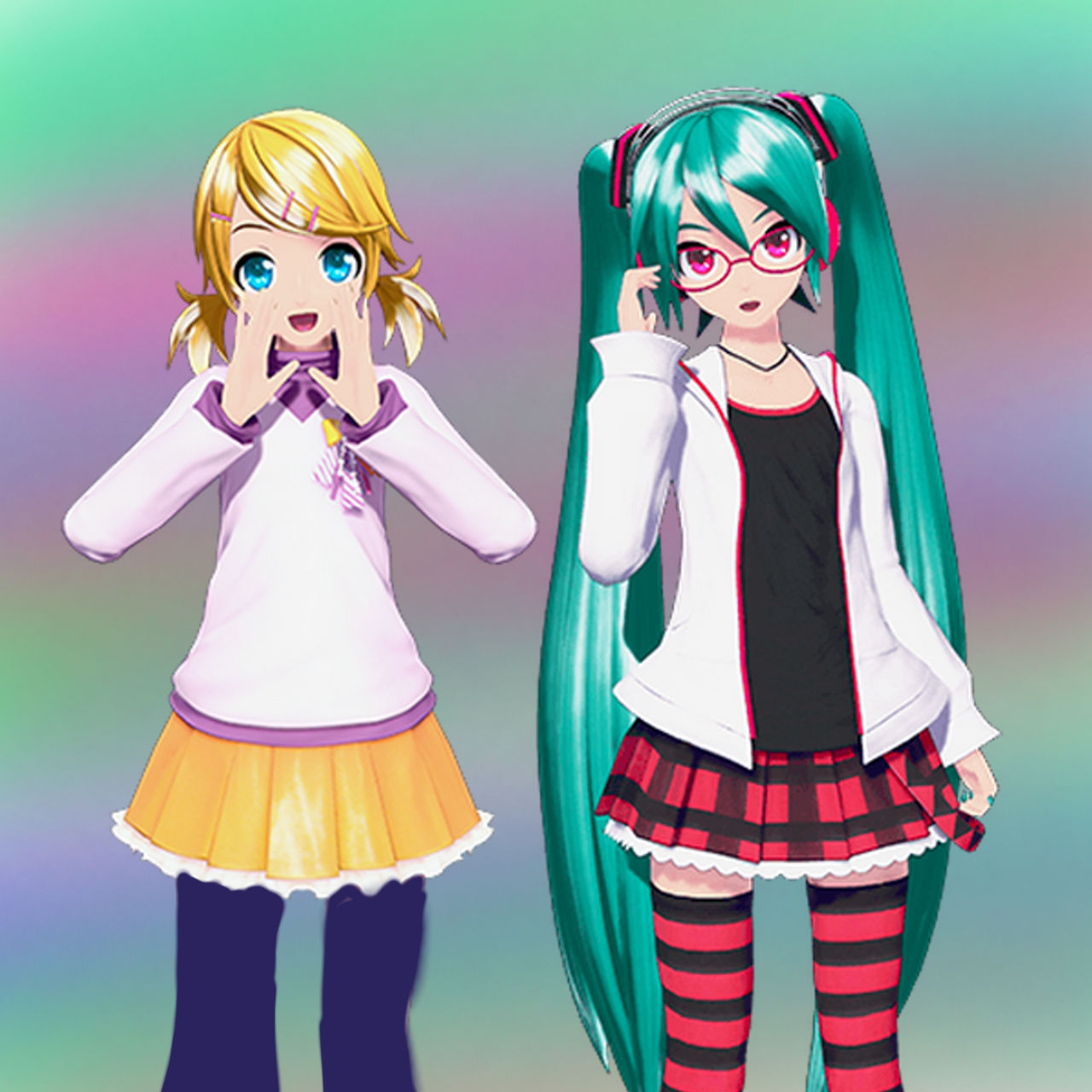 Rin And Miku by Mikacol on DeviantArt