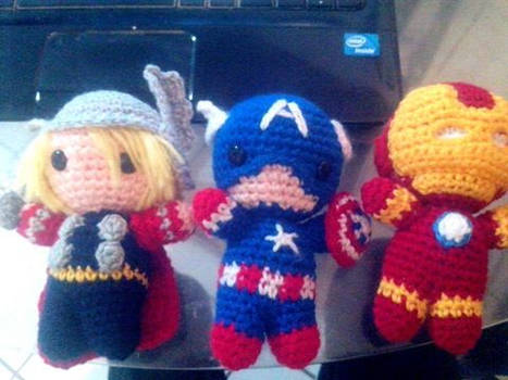 Mini Thor, Capi, Ironman  Amigurumi