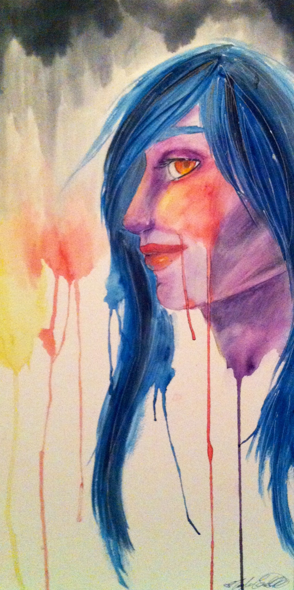 Watercolor// captivating stare