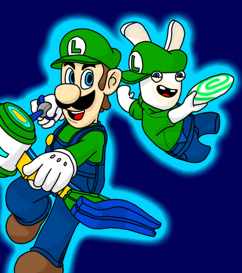 Laugi Rabbits Luigi and Rabbid Luigi by GlyphStudios on DeviantArt