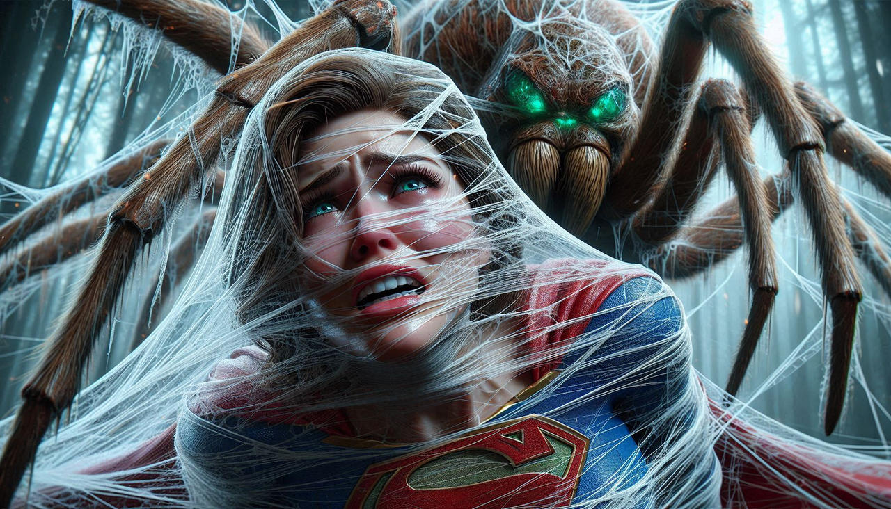 Supergirl - tight sticky threads by gotspider on DeviantArt