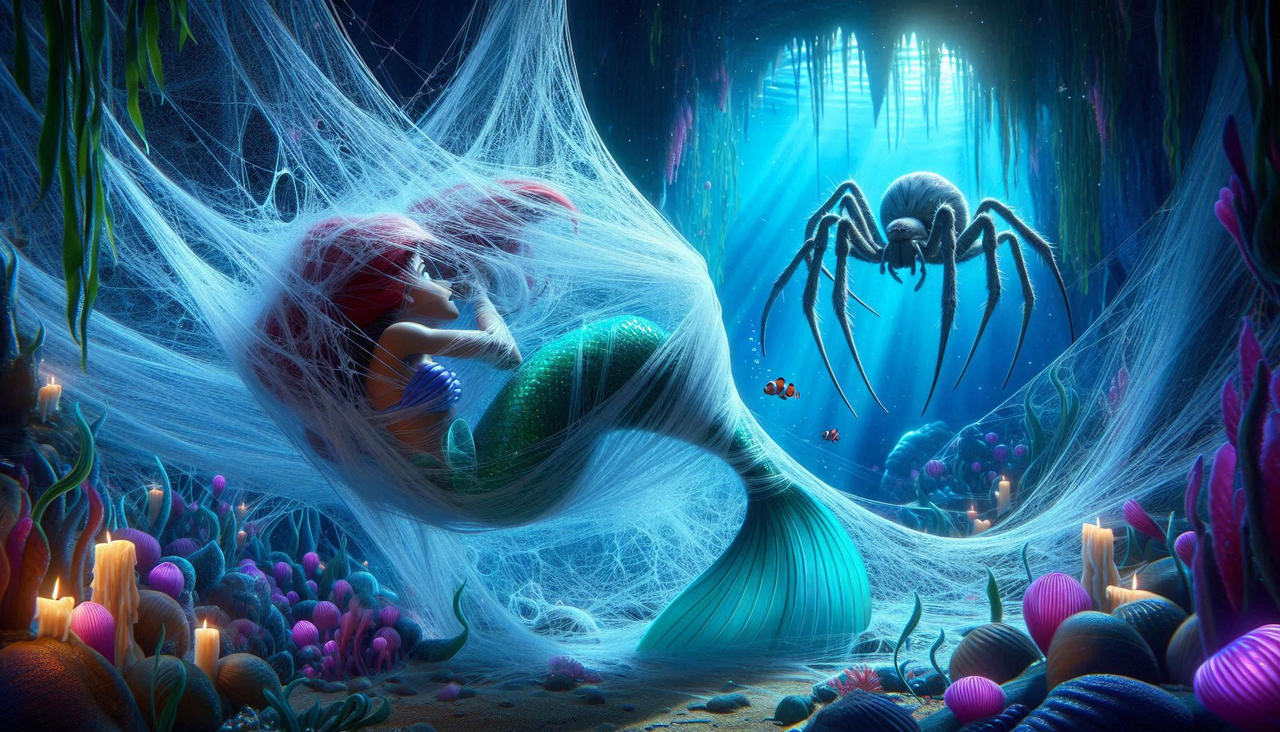Ariel - trapped in its web by gotspider on DeviantArt