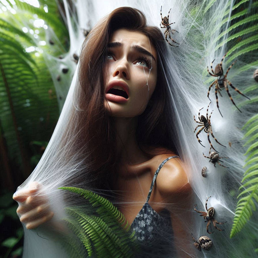 Vampire Webbed Webbed Woman - trying to pull free by gotspider on DeviantArt