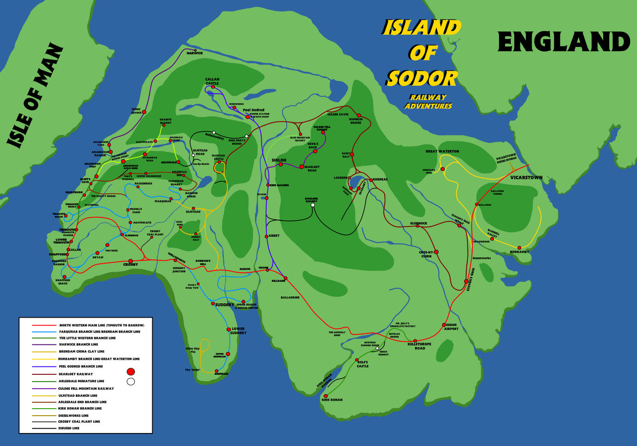 Railway Adventures - Island Of Sodor Map by WLLNERJ50 on DeviantArt