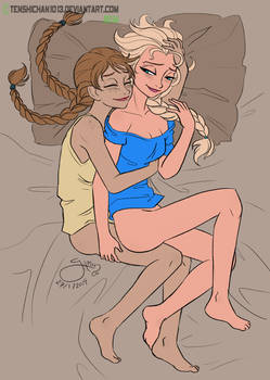 disney - elsanna cuddles