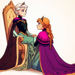 Queen Elsa And Princess Anna