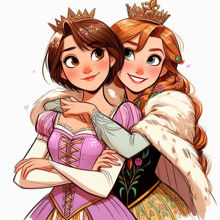 Princess Anna And Rapunzel by Tenshichan1013 on DeviantArt