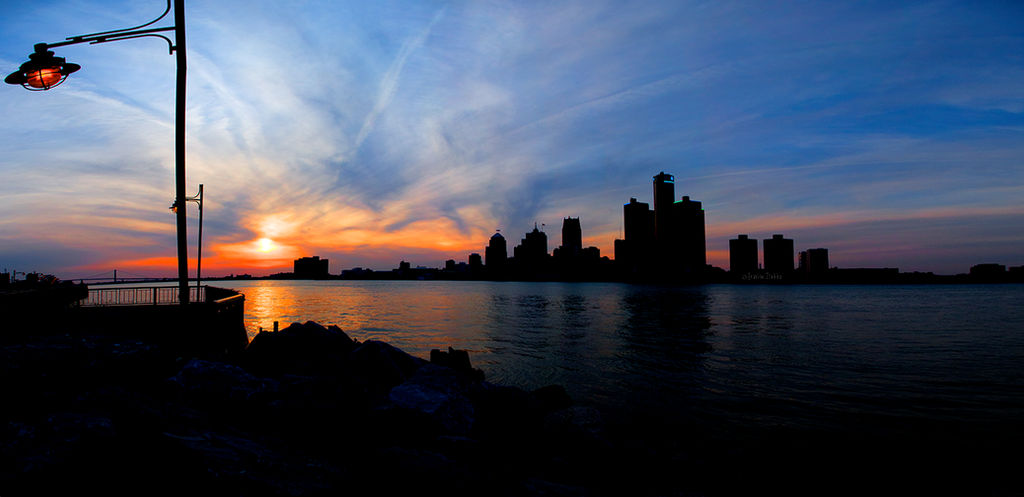 Sunset over Detroit