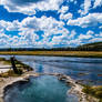 Hot Spring entering the Yellowstone River