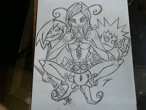 portada de comic lineart