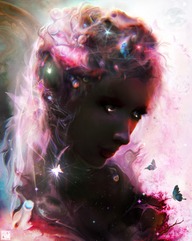 Ameshin Art | Fantasy Fairy Butterfly Nebula