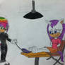 Megan tickles Rarity's paws