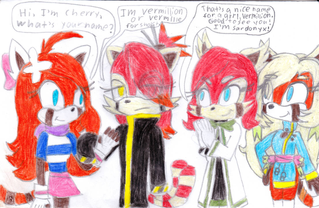 Vermillion Raddock Everyone meets Vermillion/Vermille by Greenhood-Station on DeviantArt