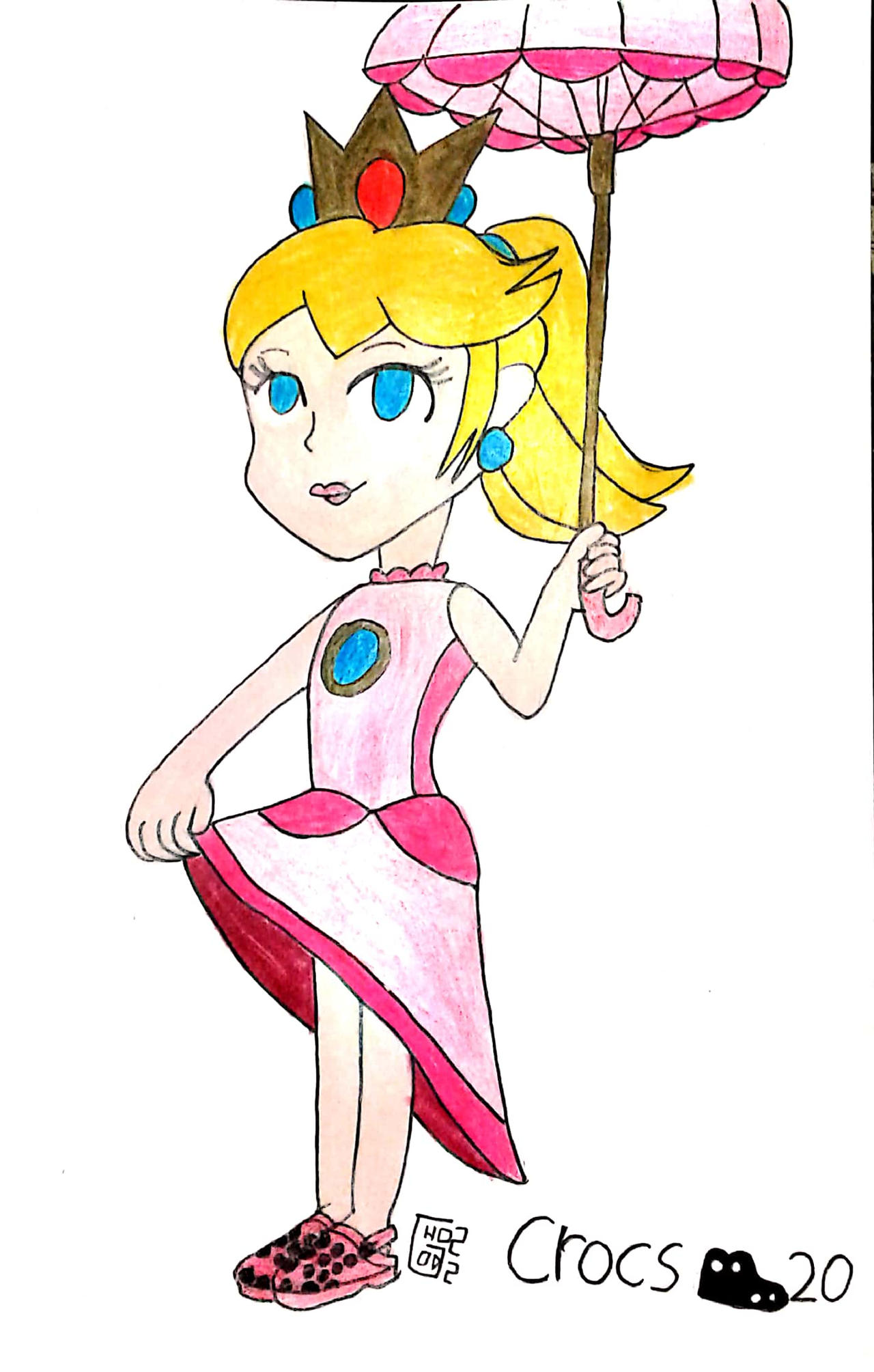 Princess Peach wearing Crocs by Greenhood-Station on DeviantArt