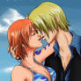 One Piece - Nami and Sanji