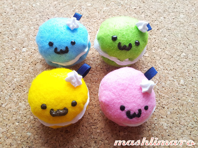 Cute Plush Macaroons Keychains