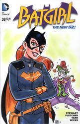 Batgirl vs Joker Sketch Cover