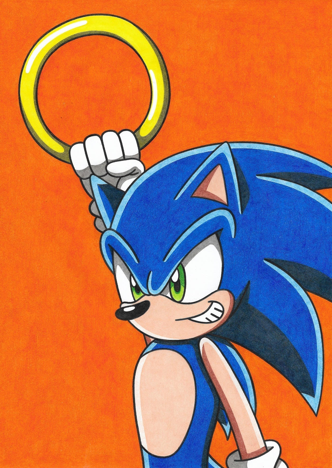 Sonic Ruing Sonic Holding Up Ring by Krisztian1989 on DeviantArt