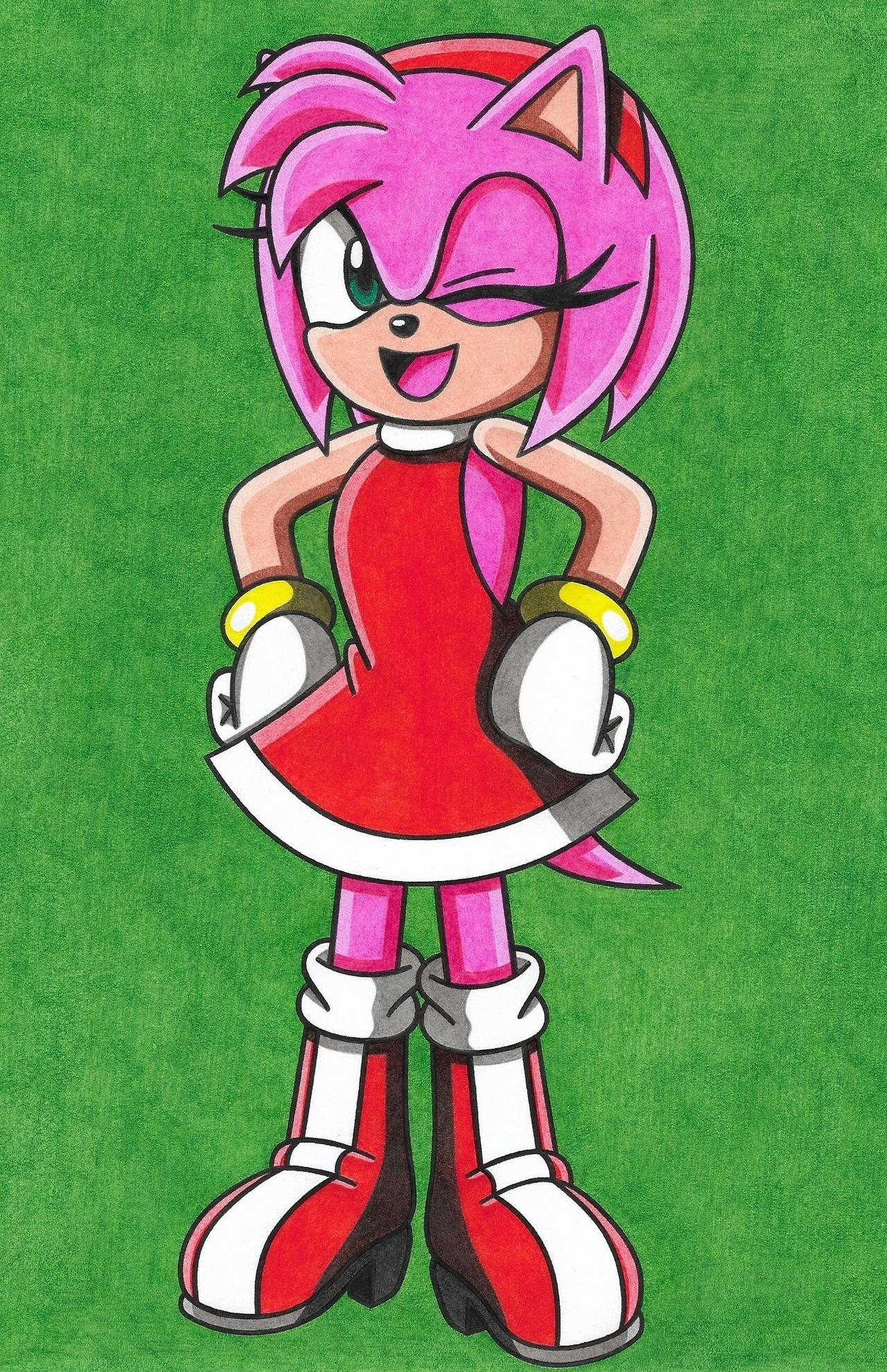 Amy Deviantart Amy Rose Winking by Krisztian1989 on DeviantArt