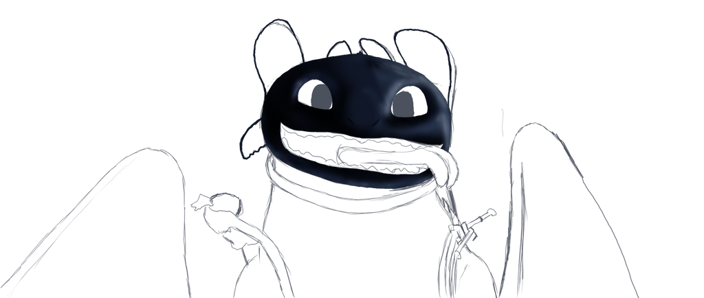 Toothless Oh Hai - Process 2 by Fragsey on DeviantArt