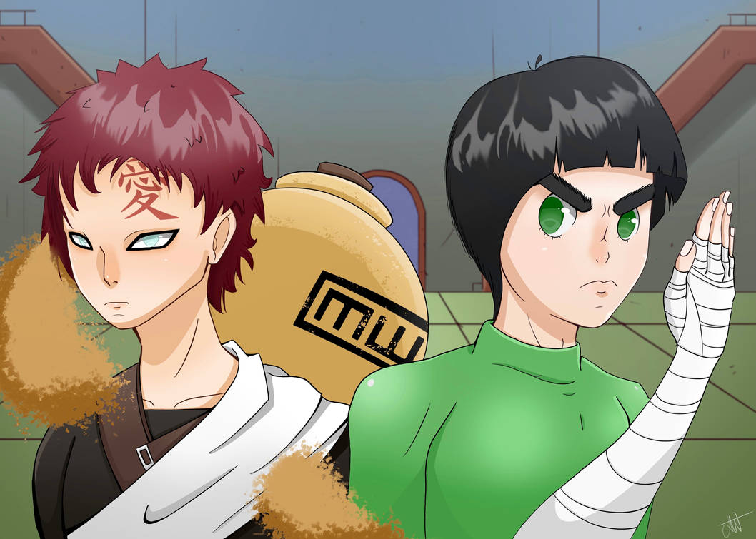 Rock Lee vs. Gaara by JelloJakeArt on DeviantArt