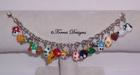 Super Mario Charm Bracelet Nintendo Handmade