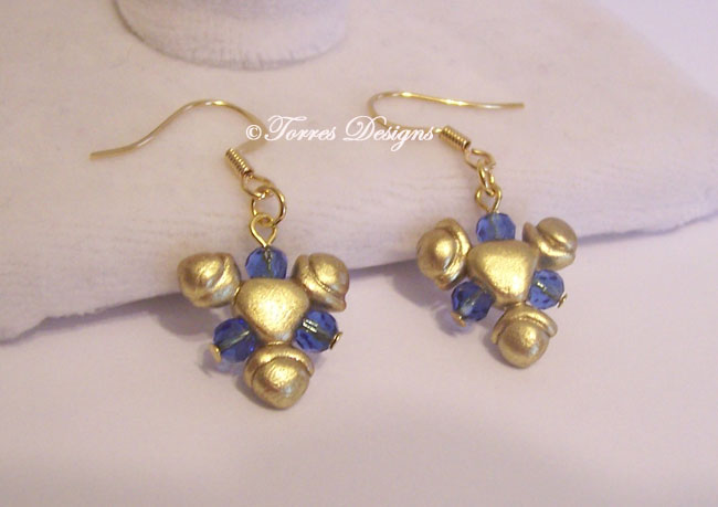 Custom made Zora Sapphire Earrings 14K Gold Zelda