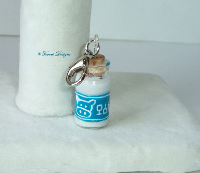 Lon Lon Ranch Milk Bottle Charm HandPaintedGlass