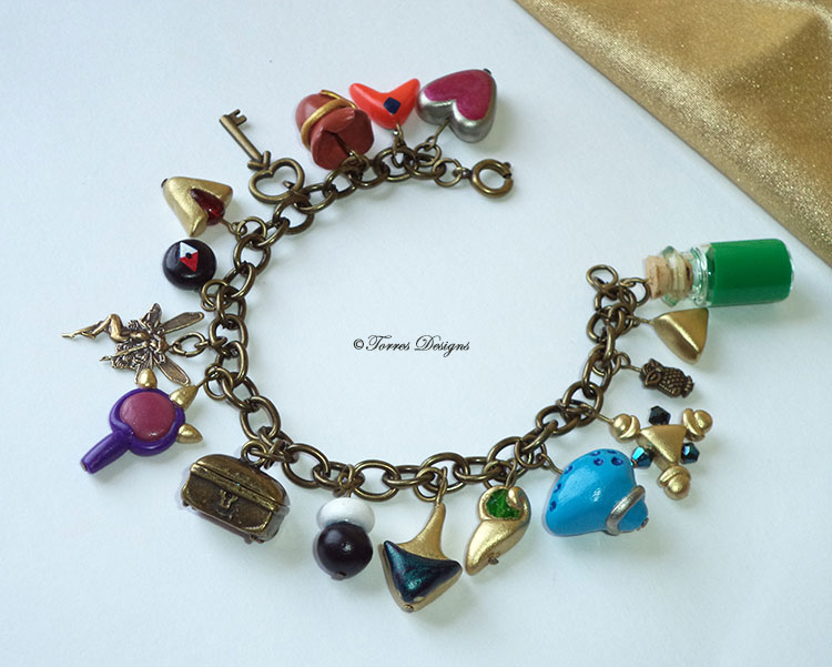 Antique Gold LOZ Ocarina of Time Charm Bracelet