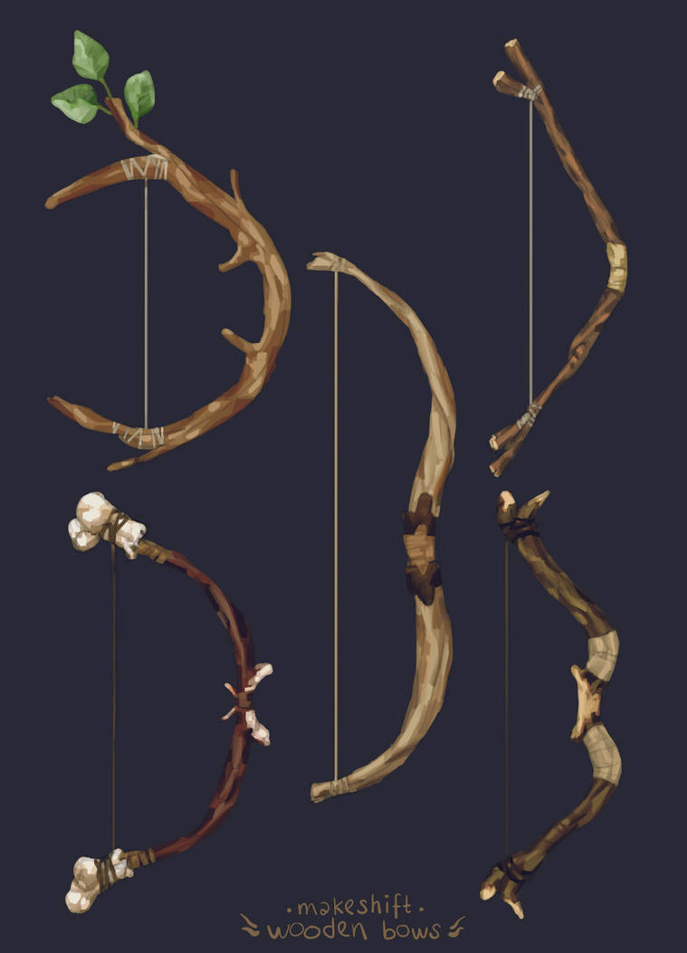 makeshift wooden bows by irismuddy on DeviantArt