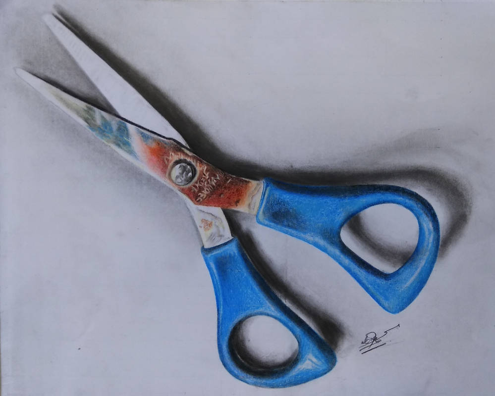 SCISSORS Colour Pencil Drawing by ArtifiedBtech on DeviantArt