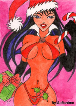 Vampirella Kiss Me Under the Mistletoe Aceo XR Psc