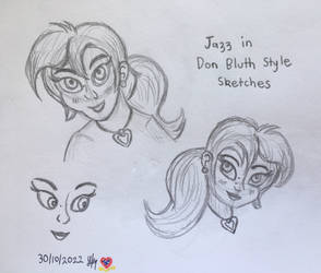 Jazz In Don Bluth Style Sketches