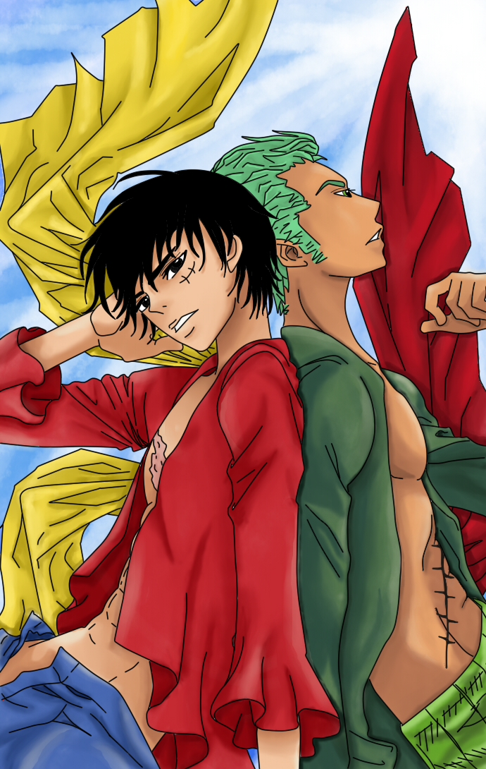 Luffy n Zoro colored