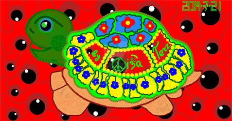 Cute Turtle Dima in Wonderland.