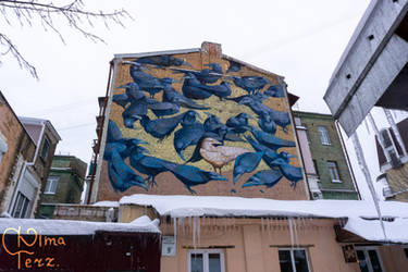 Mural ''Envoy of Life'' (Crows on Reytarska) -2
