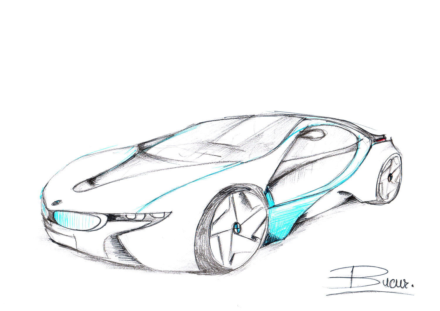Рисунок машины 3 класса. BMW спорткар i8 карандаш. Гоночная БМВ ай 8. Автомобиль будущего рисунок. Современный автомобиль рисунок.